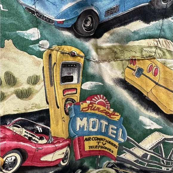 Paradise Found Route 66 Mens Hawaiian Shirt Small Vintage Cars Hawaii US… - Picture 4 of 5